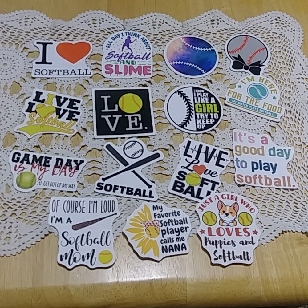 Softball stickers for crafts, scrapbooking, etc…